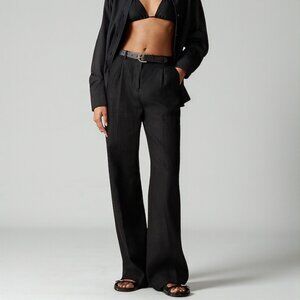 J. Crew Wide-leg Essential pant in linen Size 0